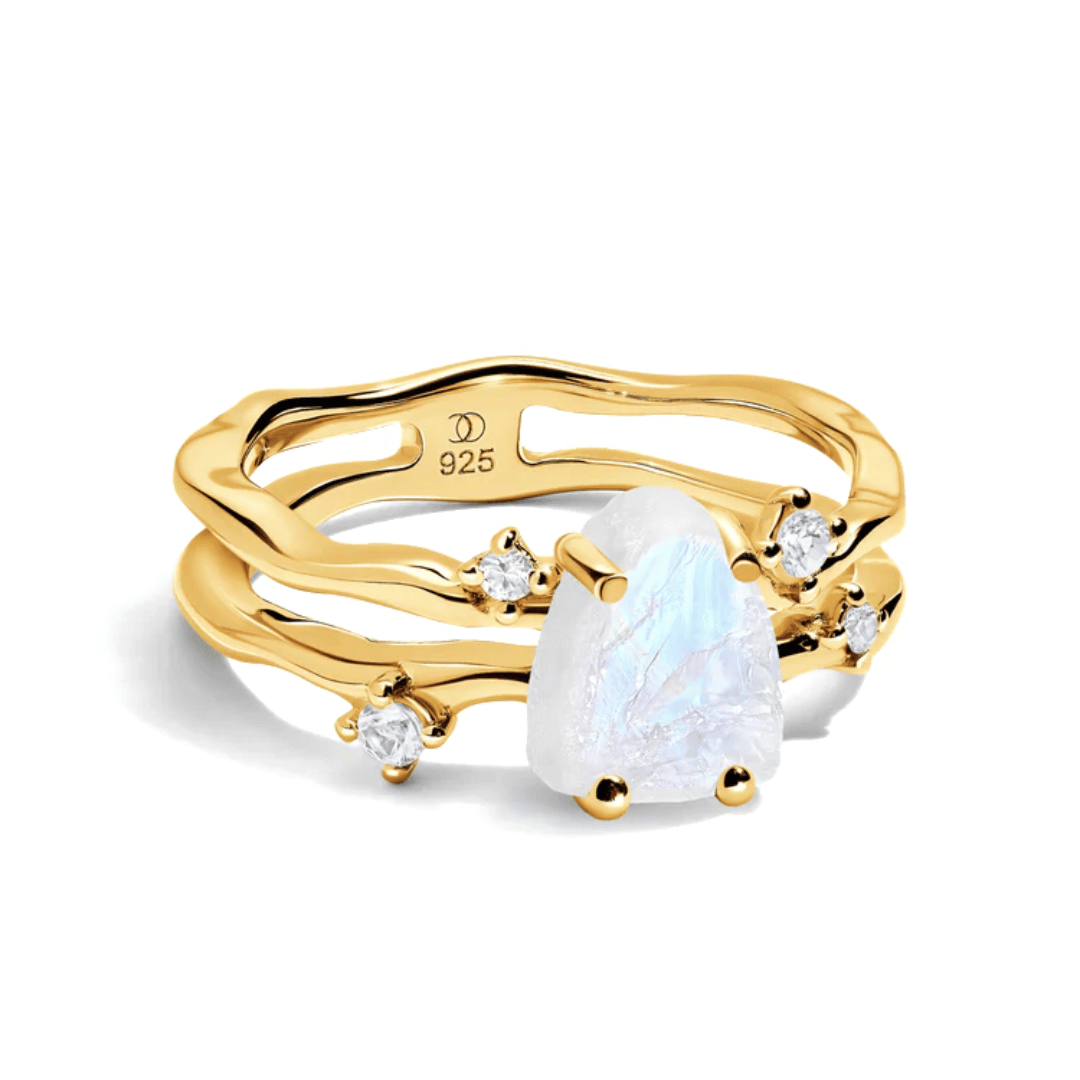 Raw Crystal Moonstone Ring